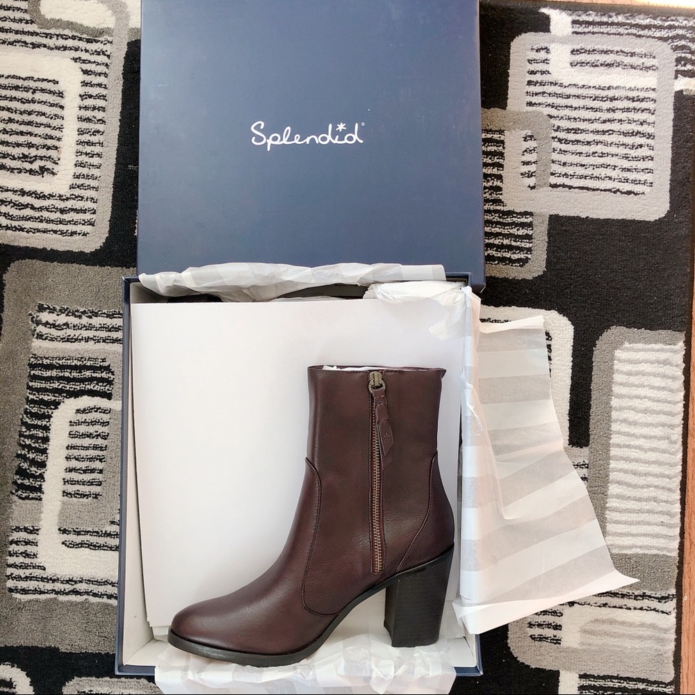 SPLENDID Roselyn Stacked Heel Sock Boot. - Picture 5 of 7